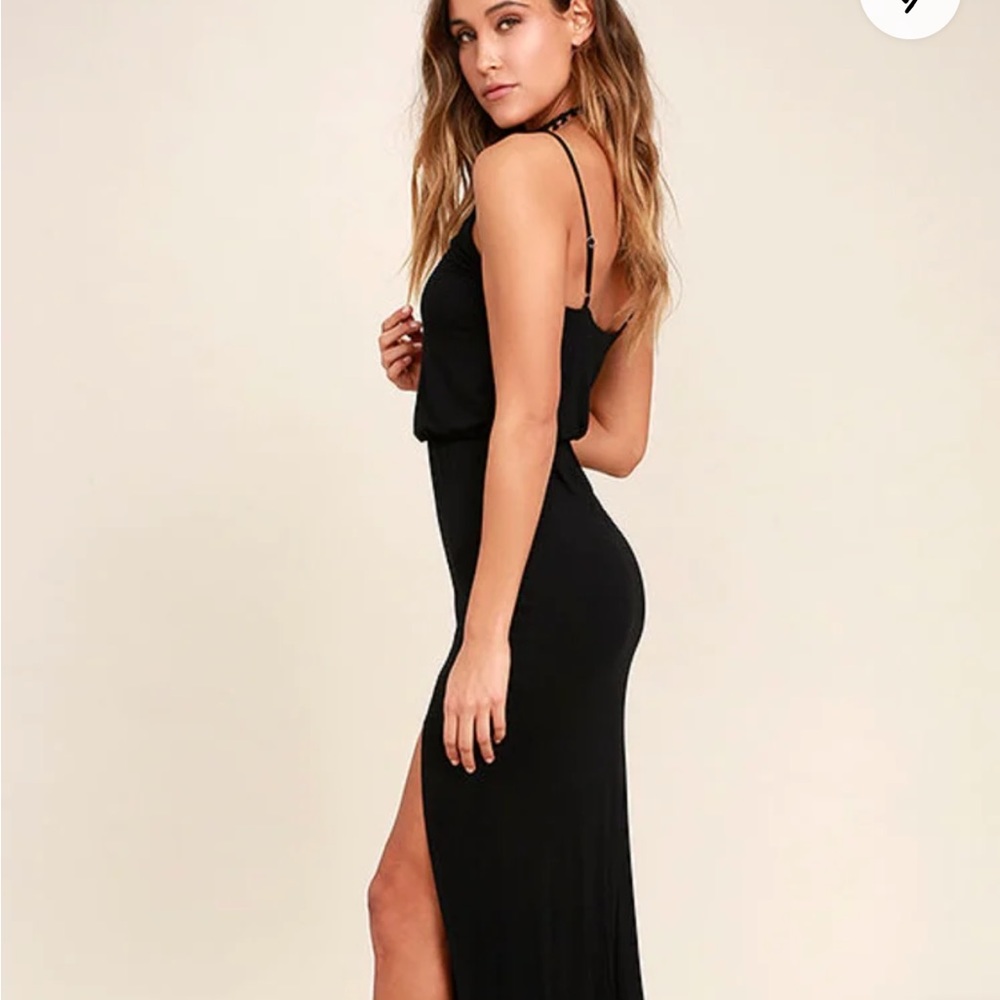 Lulus Black Watch the Sunset Maxi Dress